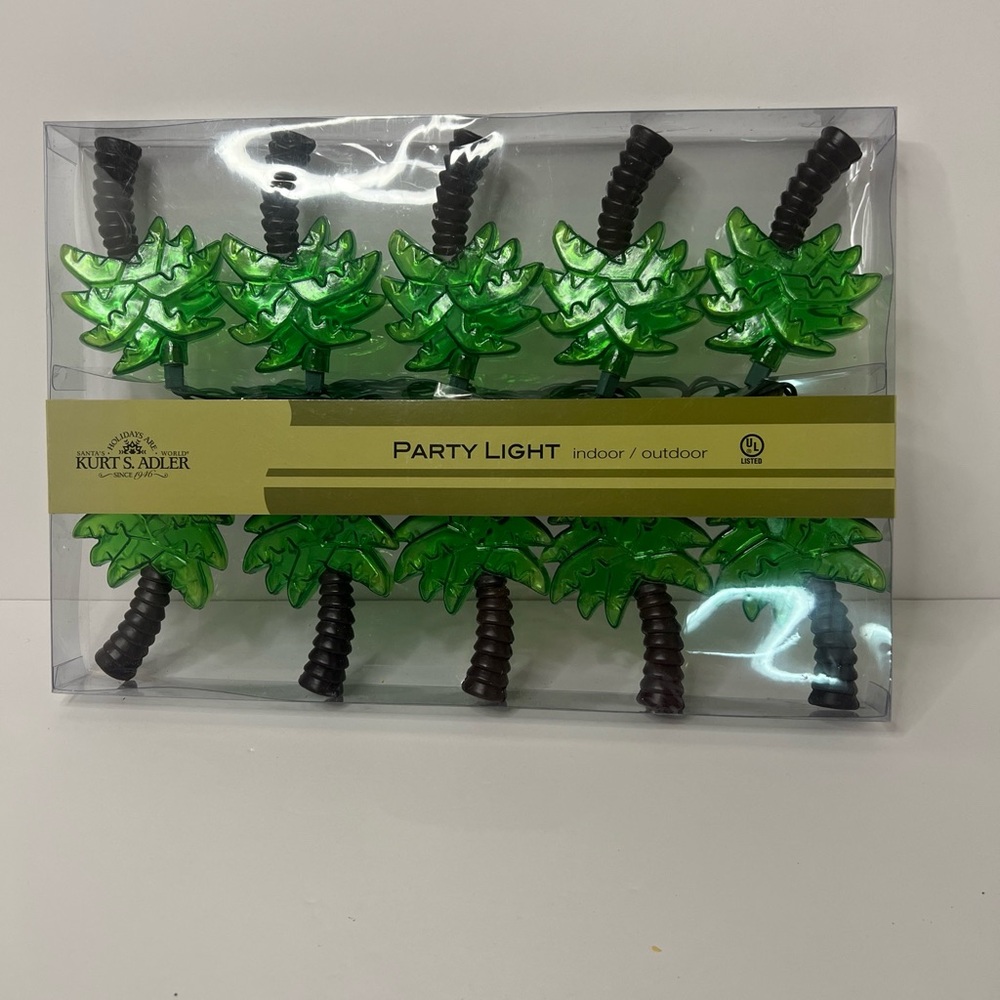 Kurt Adler Palm Tree Party String Lights 10pc. Set Indoor/Outdoor New in Box